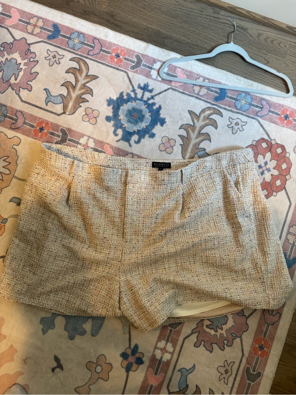 Eloquii Cream Multitone Tweed Dress Shorts
